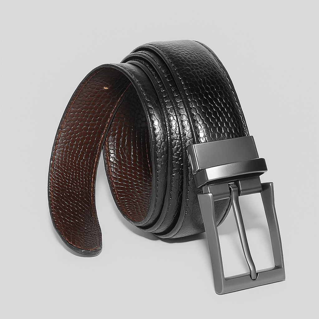 Premium Reversible Belt β Black & Brown Textured Finish - With Free Delivery