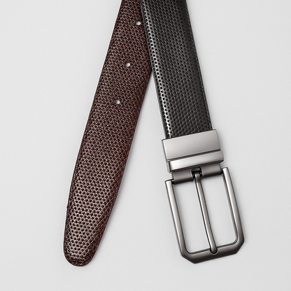 Men's Reversible Belt – Black & Brown | Textured Finish - With Free Delivery