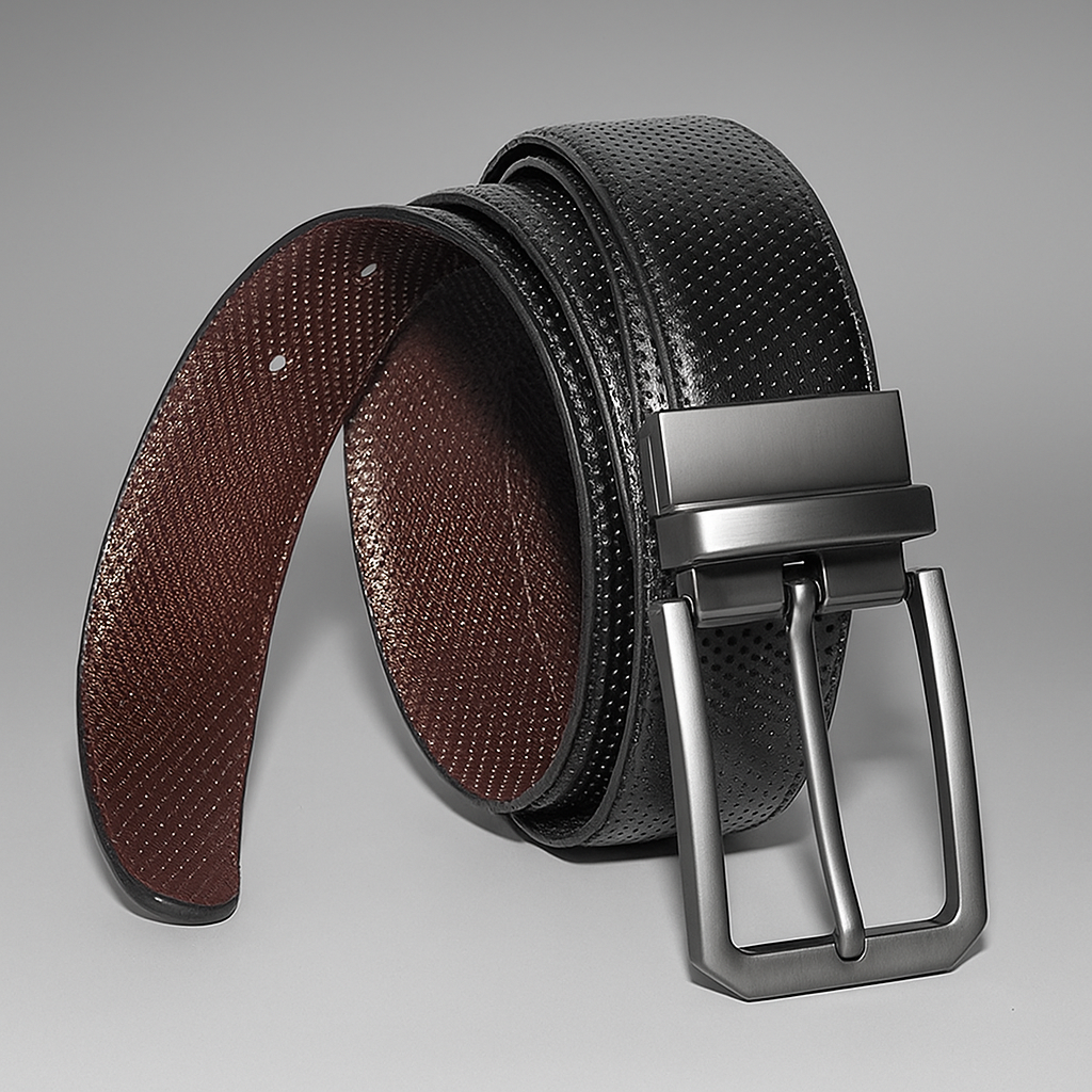 Men's Reversible Belt – Black & Brown | Textured Finish - With Free Delivery