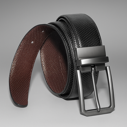 Men's Reversible Belt – Black & Brown | Textured Finish - With Free Delivery