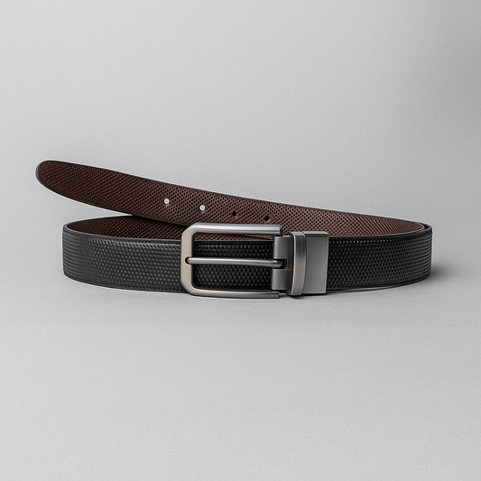 Men's Reversible Belt – Black & Brown | Textured Finish - With Free Delivery