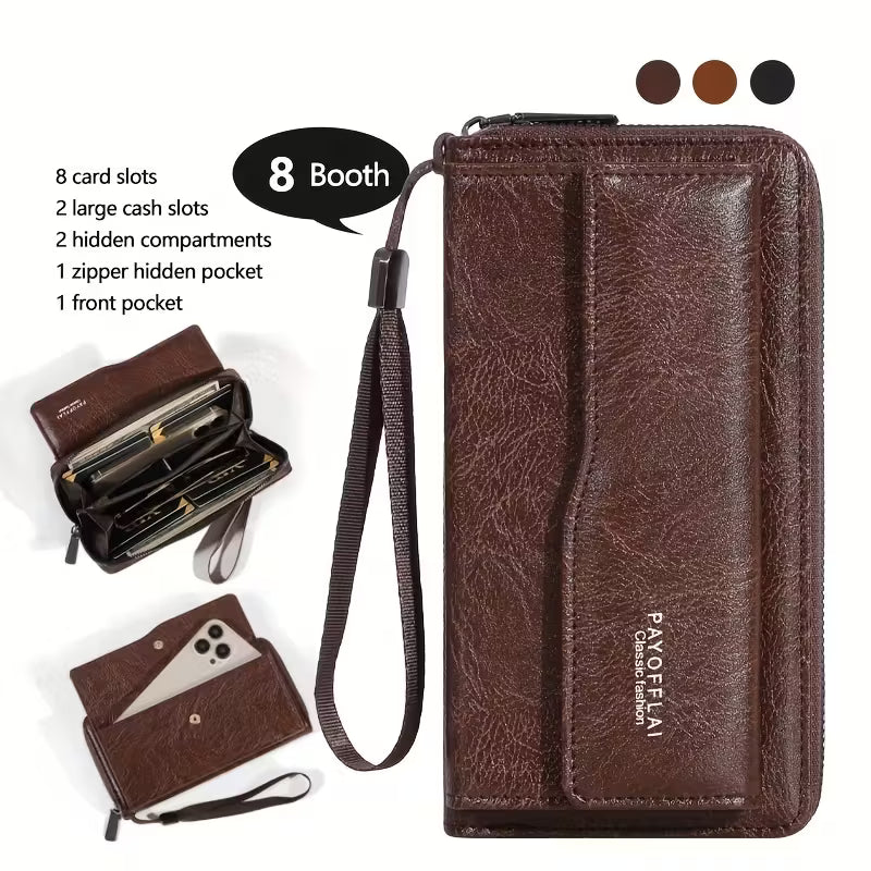 Business Style Long Zipper Wallet – Premium Hand Carry Organizer